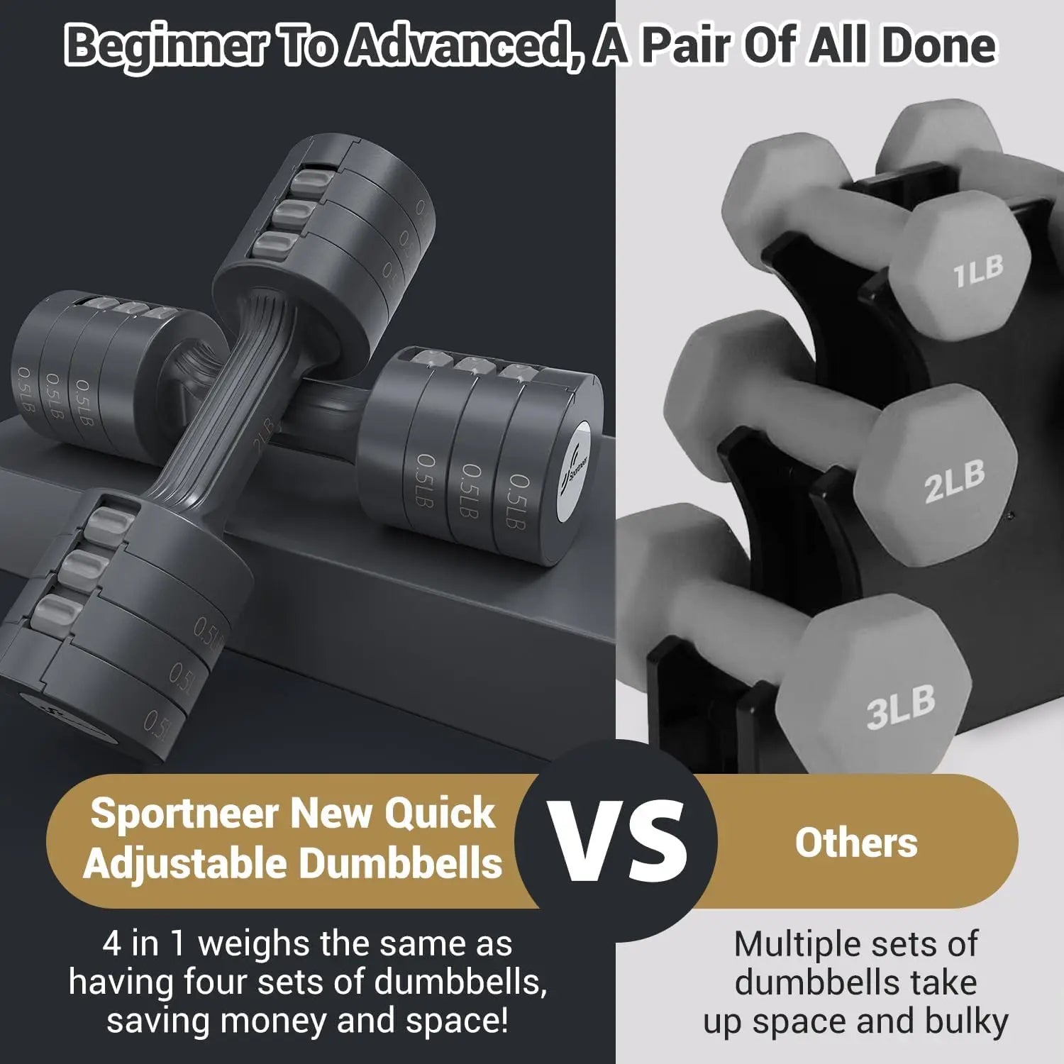 Somera Adjustable Dumbbells Hand Weights Set of 2